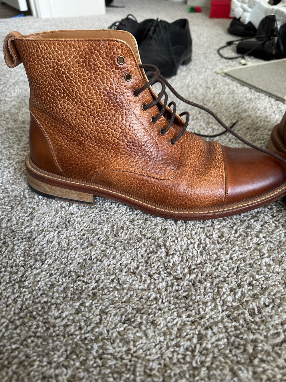 Taft Size 10, 43 Rome Leather Cap Toe Dress Boots - Picture 4 of 13